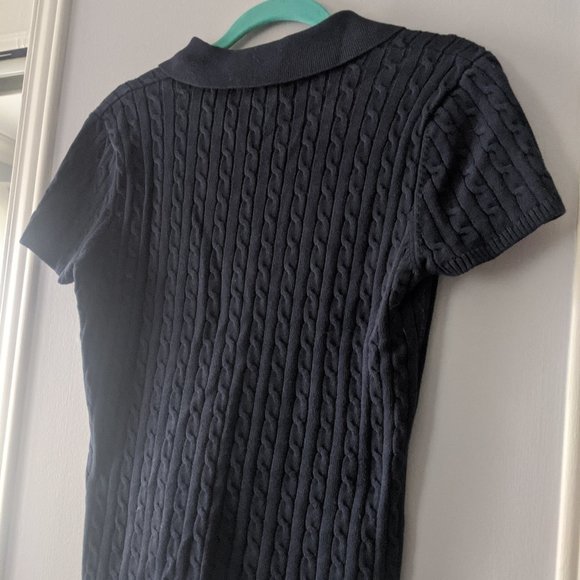 Cotton Cable-Knit Polo Shirt - Picture 4 of 4